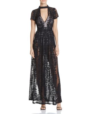 Olivaceous Sheer Lace Maxi Dress | Bloomingdale's Women