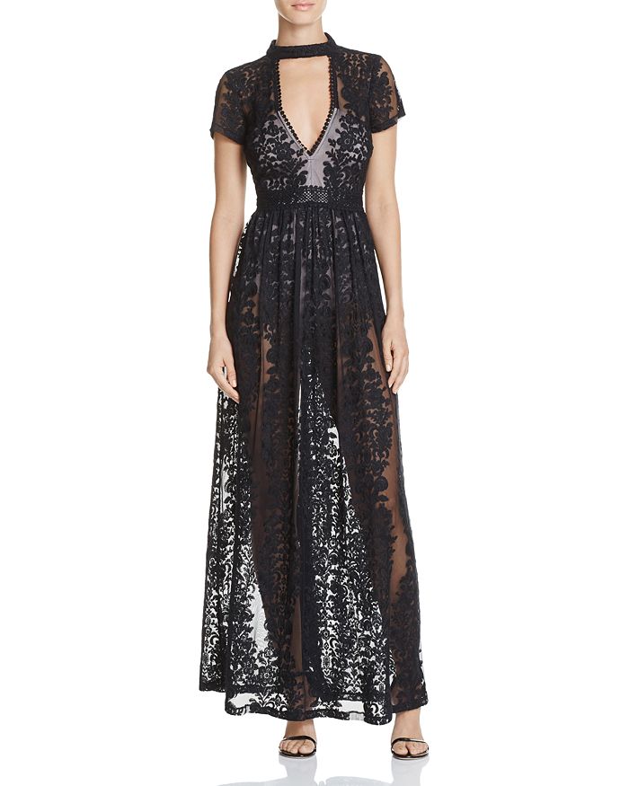 Olivaceous Sheer Lace Maxi Dress | Bloomingdale's