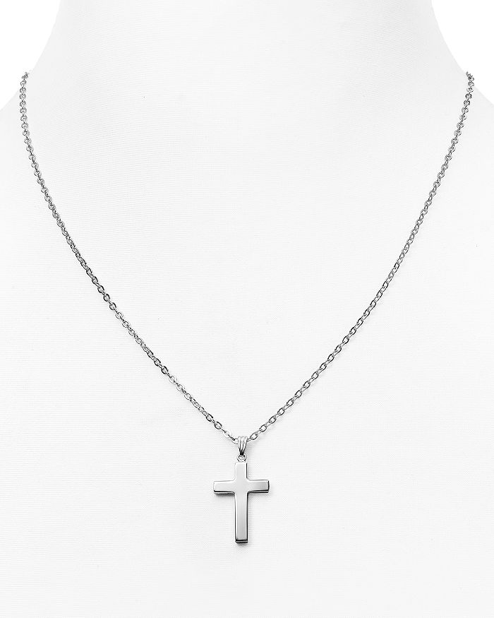 Bloomingdale's Sterling Silver Polish Cross Necklace, 16 - 100% Exclusive