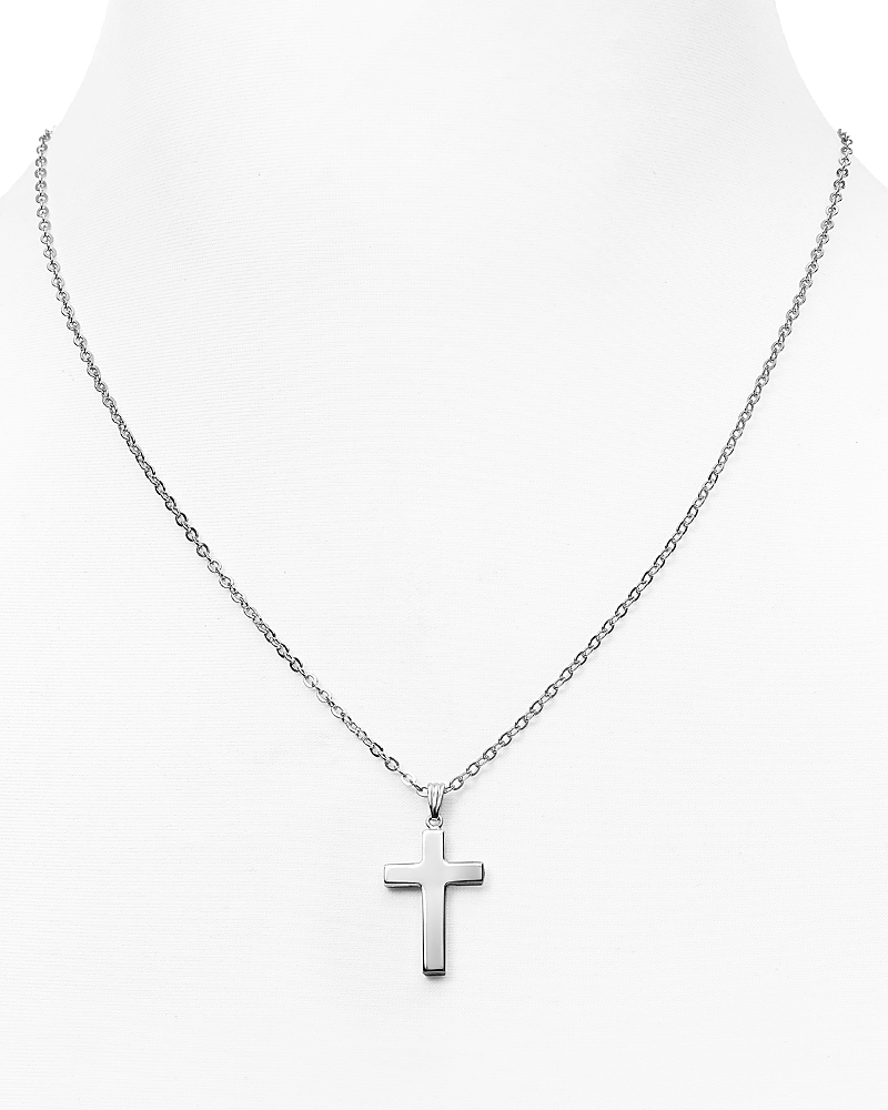 Sterling Silver Polish Cross Necklace, 16