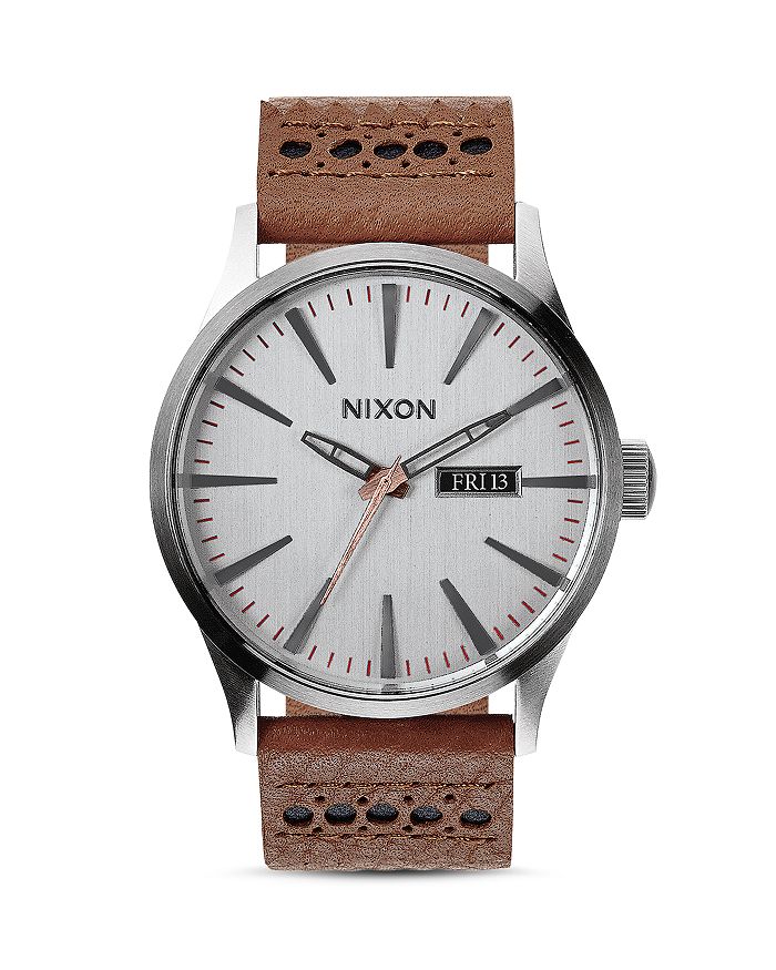 Nixon sentry sales leather watch