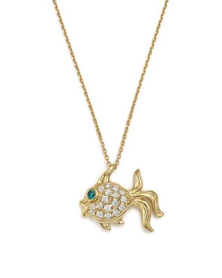 diamond fish pendant