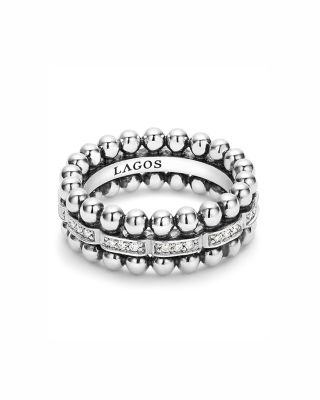 Sterling Silver Caviar Spark Diamond Band