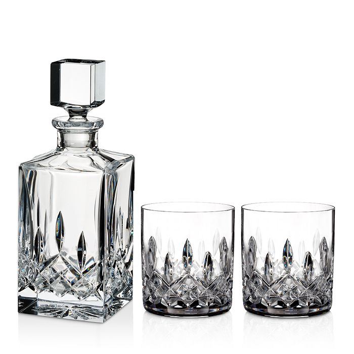 Waterford Lismore 3-piece Connoisseur Square Decanter And Tumbler Set