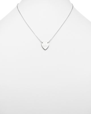 Sterling Silver Engraved Trademark Heart Necklace, 18&amp;quot;