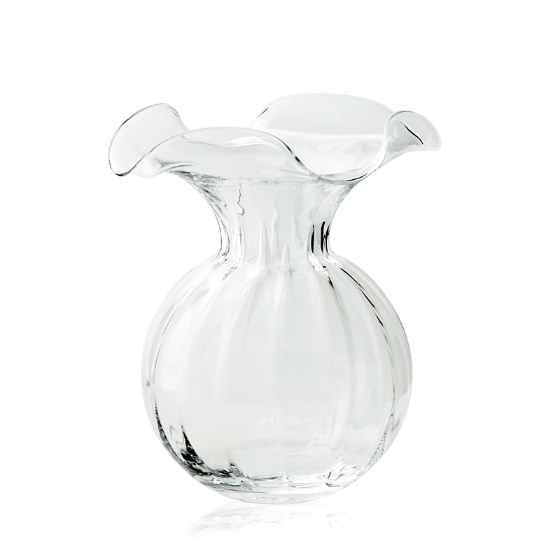 Vietri Hibiscus Medium Fluted Vase In Clear