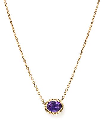 Bloomingdale's - Amethyst Bezel Pendant Necklace in 14K Yellow Gold, 18"&nbsp;- 100% Exclusive