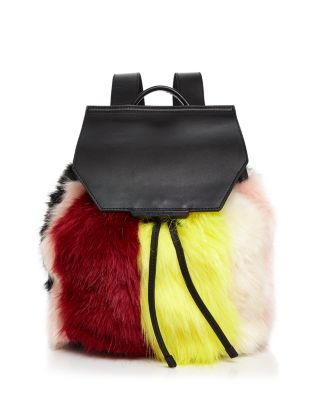 Kendall and Kylie Nancy back pack furry Kendall & Kylie Normie Leather Plush Faux Fur Trimmed  main image 4