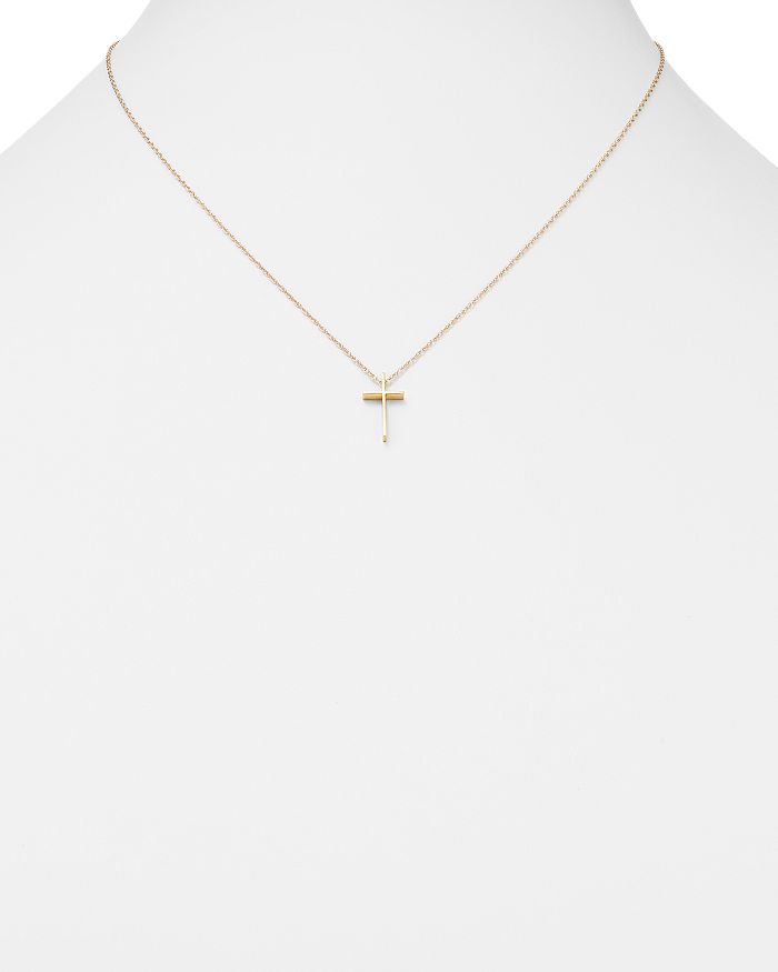 Shop Bloomingdale's 14k Yellow Gold Small Cross Pendant Necklace, 18 - 100% Exclusive