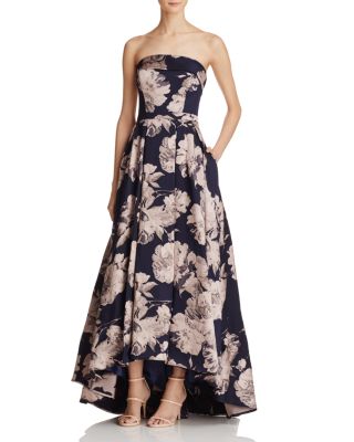 Avery G Floral Strapless Gown 