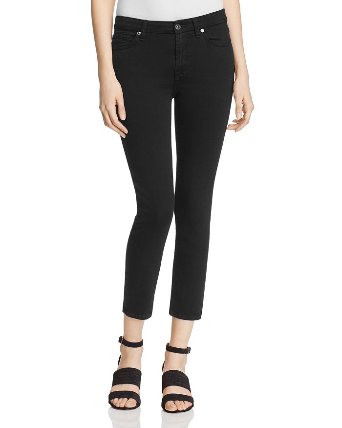 7 For All Mankind b(air) Kimmie Crop Jeans in Black | Bloomingdale's