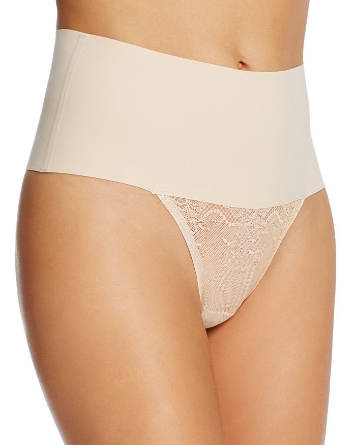 Spanx Undie-tectable Lace Hi-hipster Panties In Soft Nude