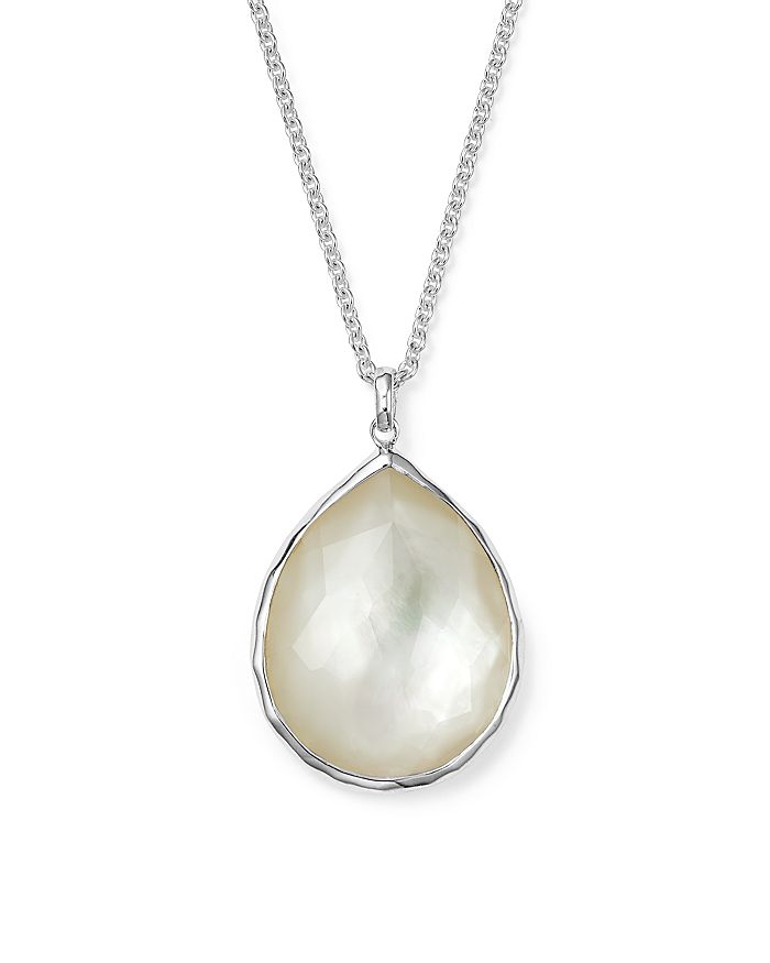 Shop Ippolita Sterling Silver Wonderland Large Teardrop Pendant Necklace In Mother-of-pearl, 16 In White/silver