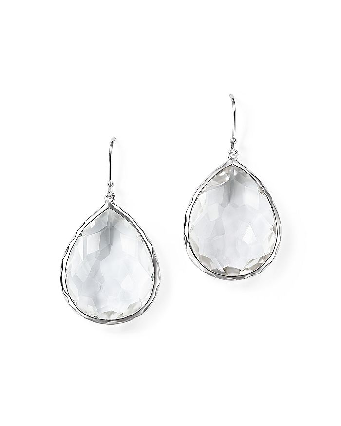 Shop Ippolita Sterling Silver Rock Candy Large Teardrop Earrings In Clear Quartz In White/silver