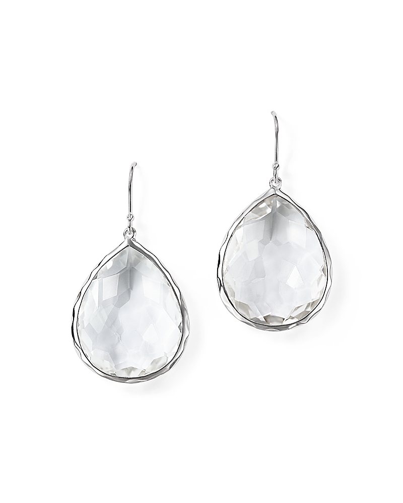 Ippolita Sterling Silver Rock Candy Large Teardrop Earrings in Clear Quartz