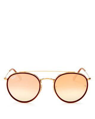 balmain 51mm brow bar round sunglasses