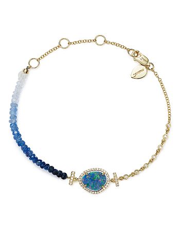 Meira T 14K Yellow Gold Opal & Blue Sapphire Bead Bracelet | Bloomingdale's