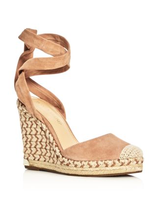 wedge sandals with ankle ties