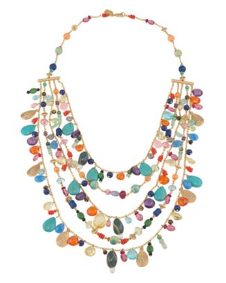 【Ralph Lauren】l Bead Necklace Lauren Ralph Lauren Gold-Tone Logo Beaded 17