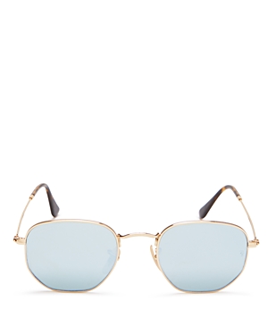 Ray Ban Ray-ban Unisex Icons Hexagonal Sunglasses, 54mm In Gold/gray Flash