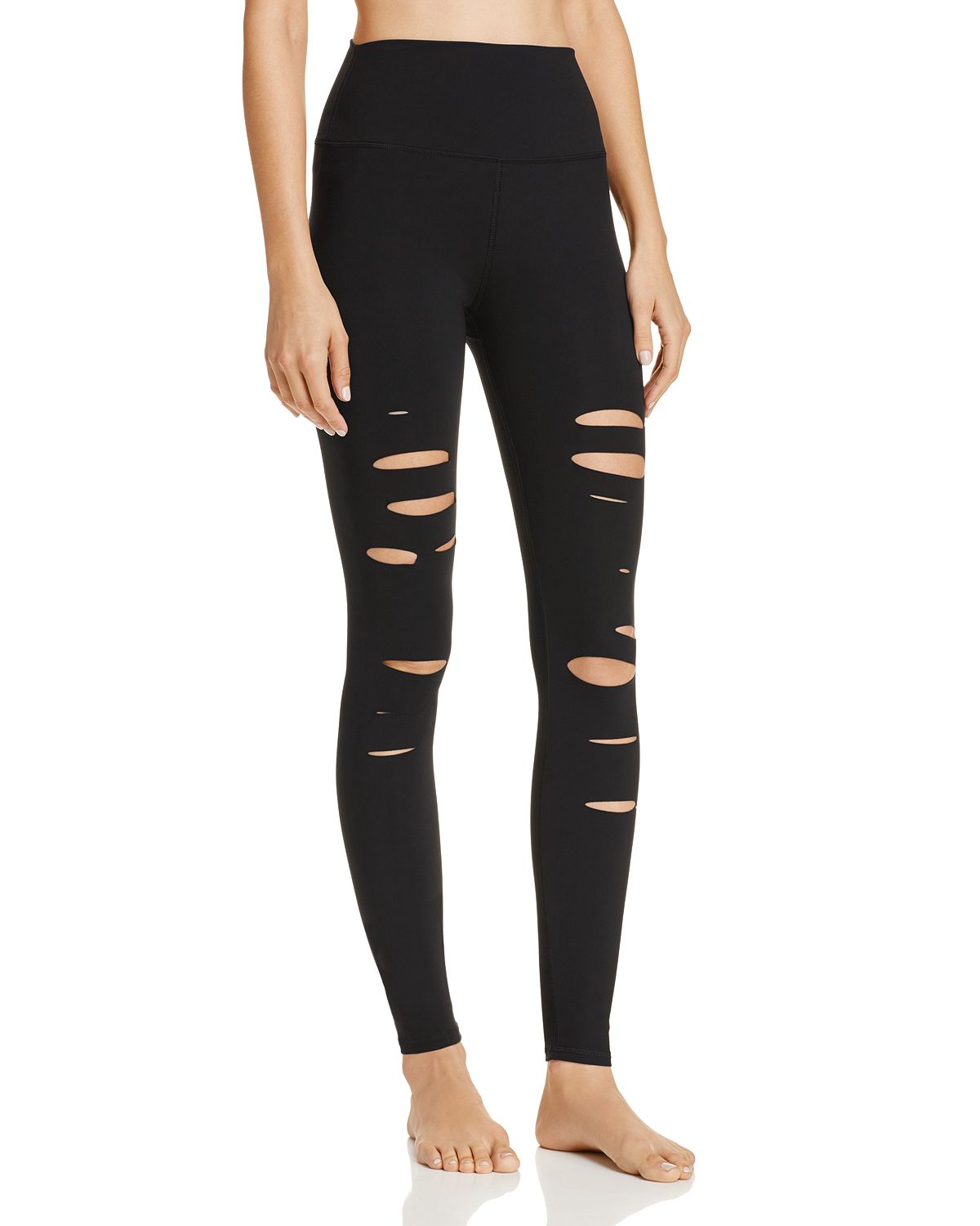 Photo 1 of [Size S] High-Waist Ripped Warrior Leggings- Black