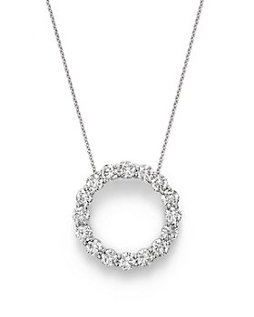 Bloomingdale's - Diamond Open Circle Pendant Necklace in 14K White Gold, 4.0 ct. t.w. - 100% Exclusive