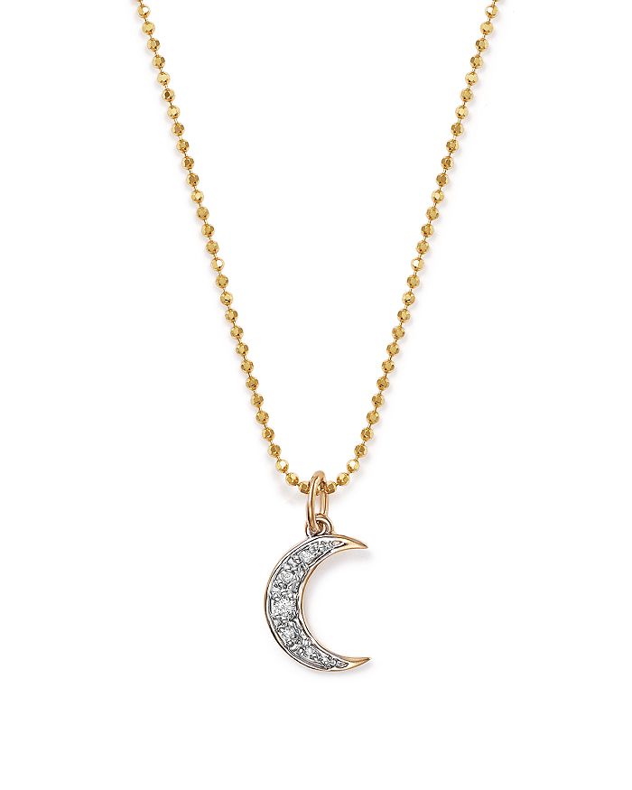Bloomingdale's KC Designs 14K Yellow Gold Diamond Moon Necklace, 16 ...