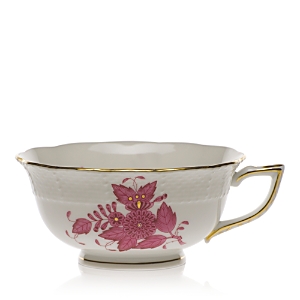 Herend Chinese Bouquet Teacup In Pink/24k Gold Trim