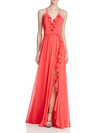 Faviana Couture Ruffle Front-Slit Gown | Bloomingdale's
