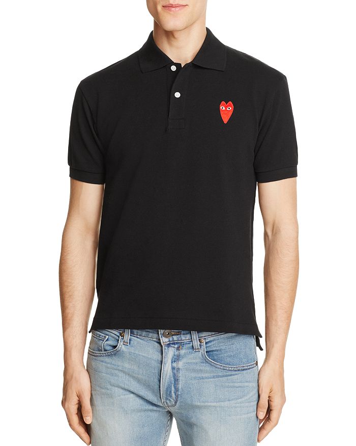 Comme Des Garcons PLAY Long-Heart Slim Fit Polo Shirt | Bloomingdale's