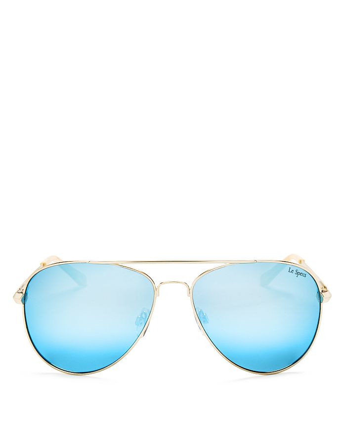 Le Specs Luxe - Women's Drop Top Polarized Mirrored Aviator Sunglasses, 60mm