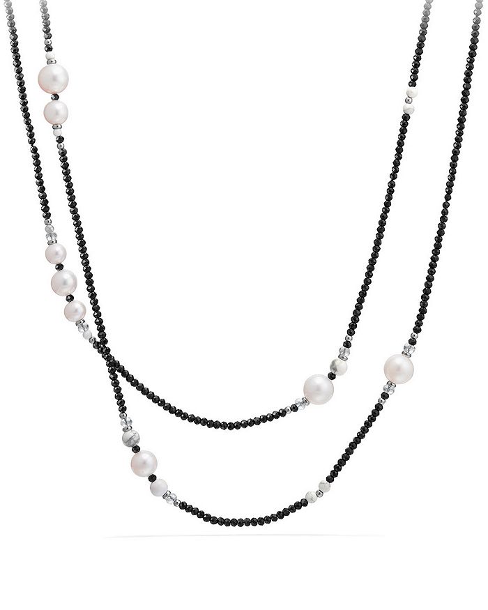 DAVID YURMAN OCEANICA TWEEJOUX NECKLACE WITH CULTURED FRESHWATER PEARLS AND BLACK SPINEL,N13337 SSDPEKS41