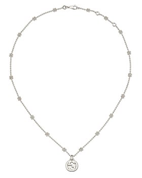 Gucci - Sterling Silver Interlocking G Cluster Chain Necklace, 14"
