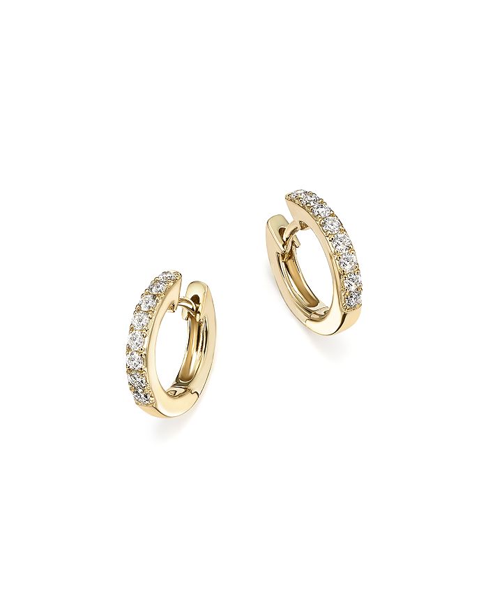 Bloomingdale's Diamond Mini Hoop Earrings In 14k Gold, 0.15 Ct. T.w. - 100% Exclusive In White/gold
