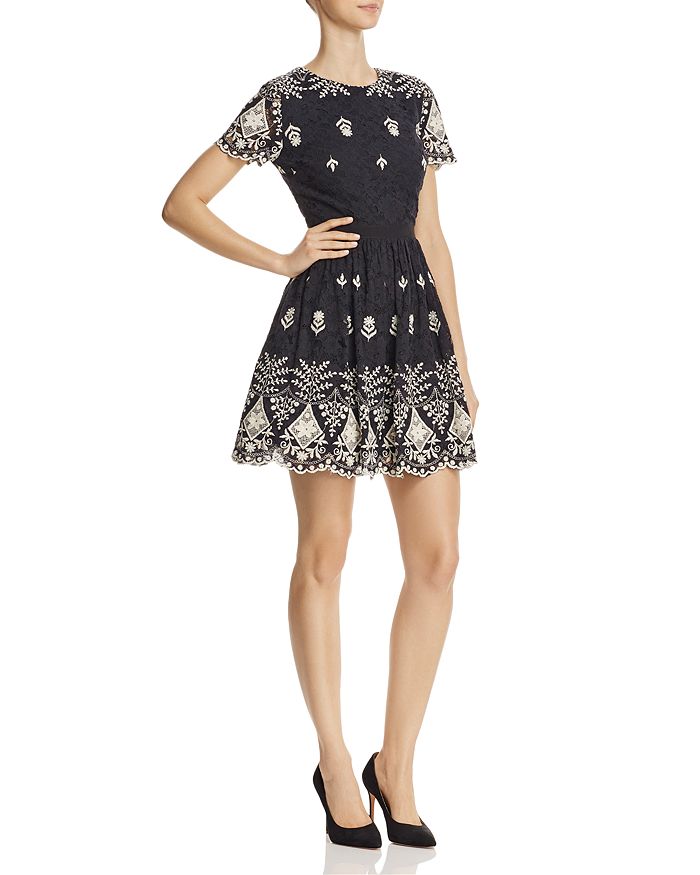 Alice and Olivia Alice + Olivia Nigel Lace Fit-and-Flare Dress ...