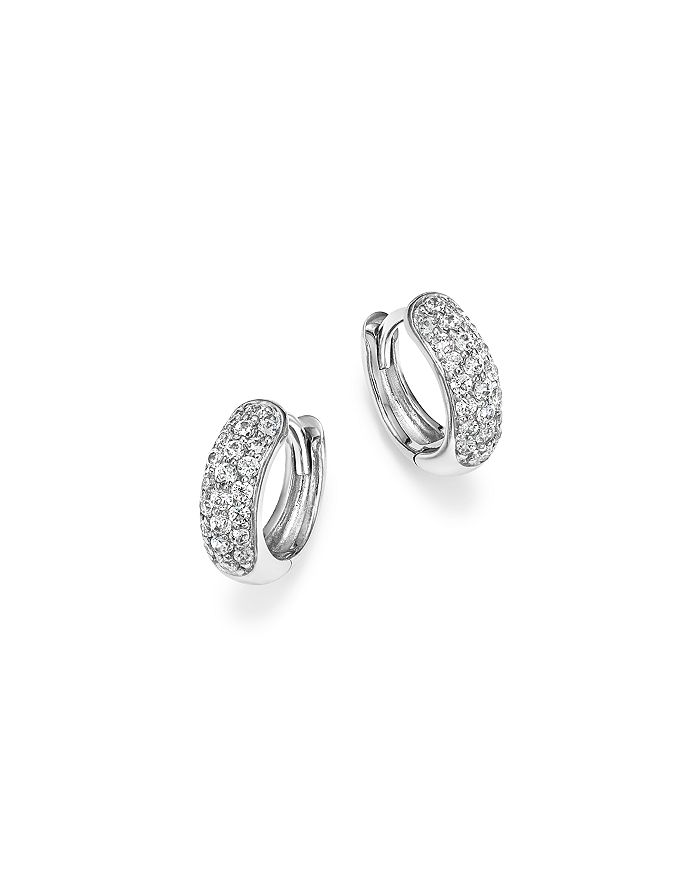 Bloomingdale's Diamond Mini Pavé Hoop Earring Collection In 14k Gold, .35 Ct. T.w. - 100% Exclusive In White Gold