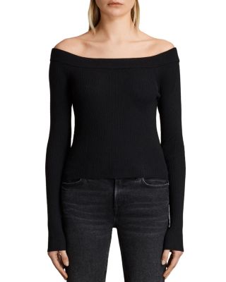 all saints off the shoulder sweater