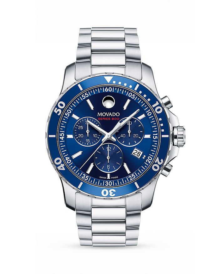 Shop Movado Series 800 Chronograph, 42mm In Blue/silver