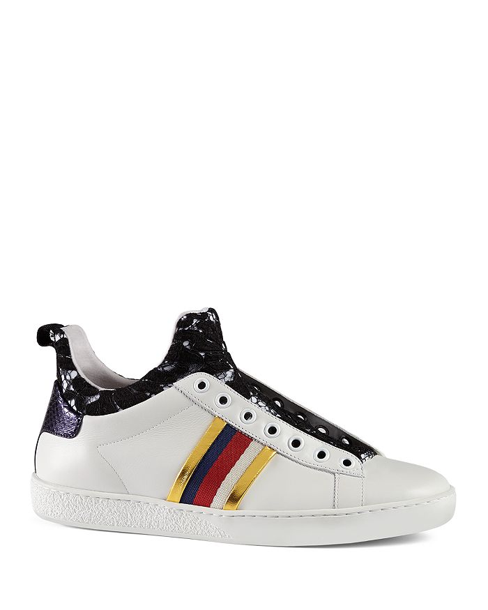 Gucci Ace Lace and Leather High Top Sneakers | Bloomingdale's