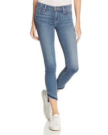 PAIGE Transcend Verdugo Skinny Crop Jeans with Slanted Hem – 100% ...