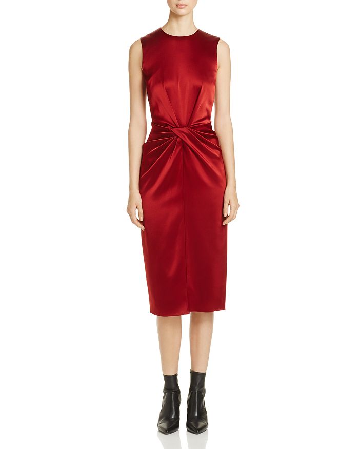 Donna Karan Twist Front Silk Dress | Bloomingdale's