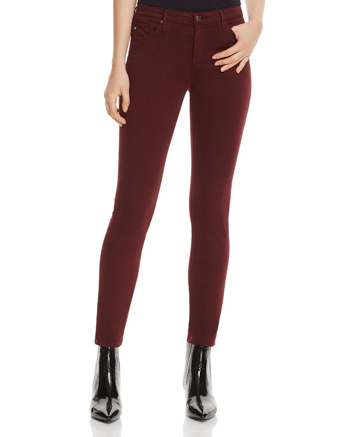 AG Prima Cigarette Sateen Jeans in Deep Currant