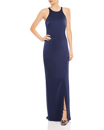 HALSTON HERITAGE HALSTON Strappy-Back Satin Gown | Bloomingdale's