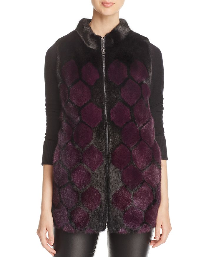 Maximilian Furs Mink Fur Vest - 100% Exclusive In Purple/black