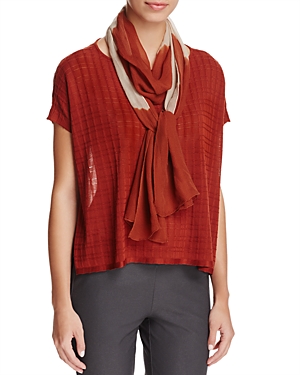 Eileen Fisher Color-Block Silk Scarf at Bloomingdale's