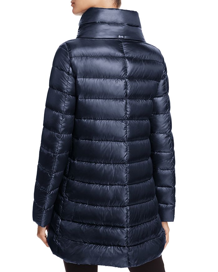 Shop Herno Amelia Stand Collar Down Coat In Navy
