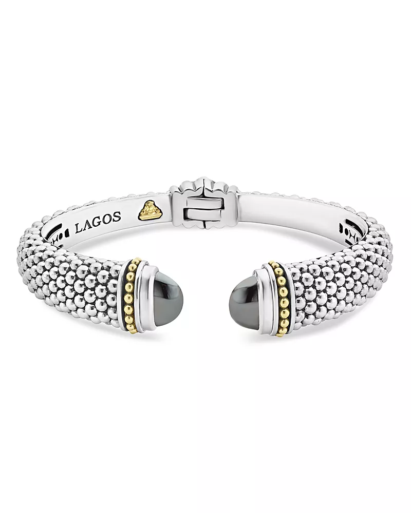 Lagos 18K Gold and Sterling Silver Rittenhouse Hematite Cuff, 12mm
