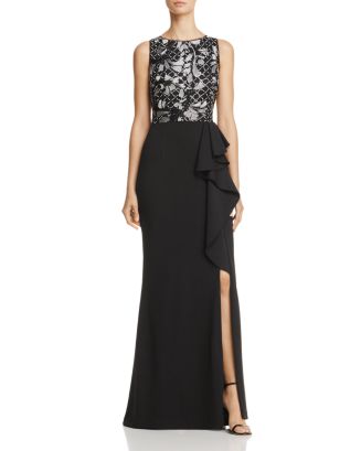 Adrianna Papell - 91889190 Sleeveless Crisscrossed Bodice Empire Gown
