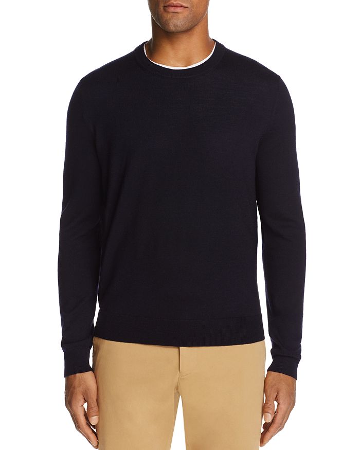 Shop The Men's Store At Bloomingdale's Merino Wool Crewneck Sweater - 100% Exclusive In Navy