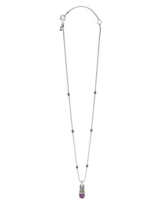 18K Gold and Sterling Silver Rittenhouse Necklace with Amethyst, 16"